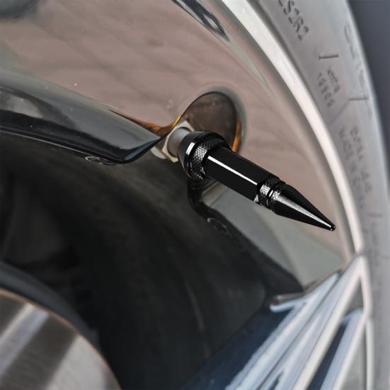 4 Stück 45/60mm Reifenventilkappen Spiked Design Staubdicht Aluminiumlegierung Fahrräder Motorrad Reifenventilkappen Autozubehör