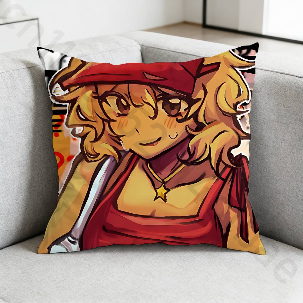 EElliot Anime PPizza Pillow Case Antidustmite Pillowcase Invisible Zipper Silky Short Plush Sofa Cushion Cover