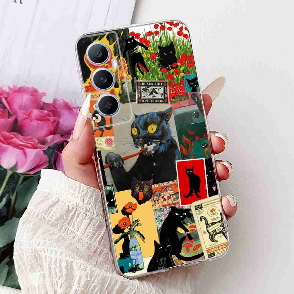 For Realme C65 Case Cute Cartoon Butterfly Cover Soft Silicone Phone Case Fundas For Realme C 65 C65 RealmeC65 4G Bumper