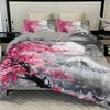 Comforter Cherry Tree Mountain Oil Painting Snow Scene Print Japan Minimalist Style Home Textiles Soft S