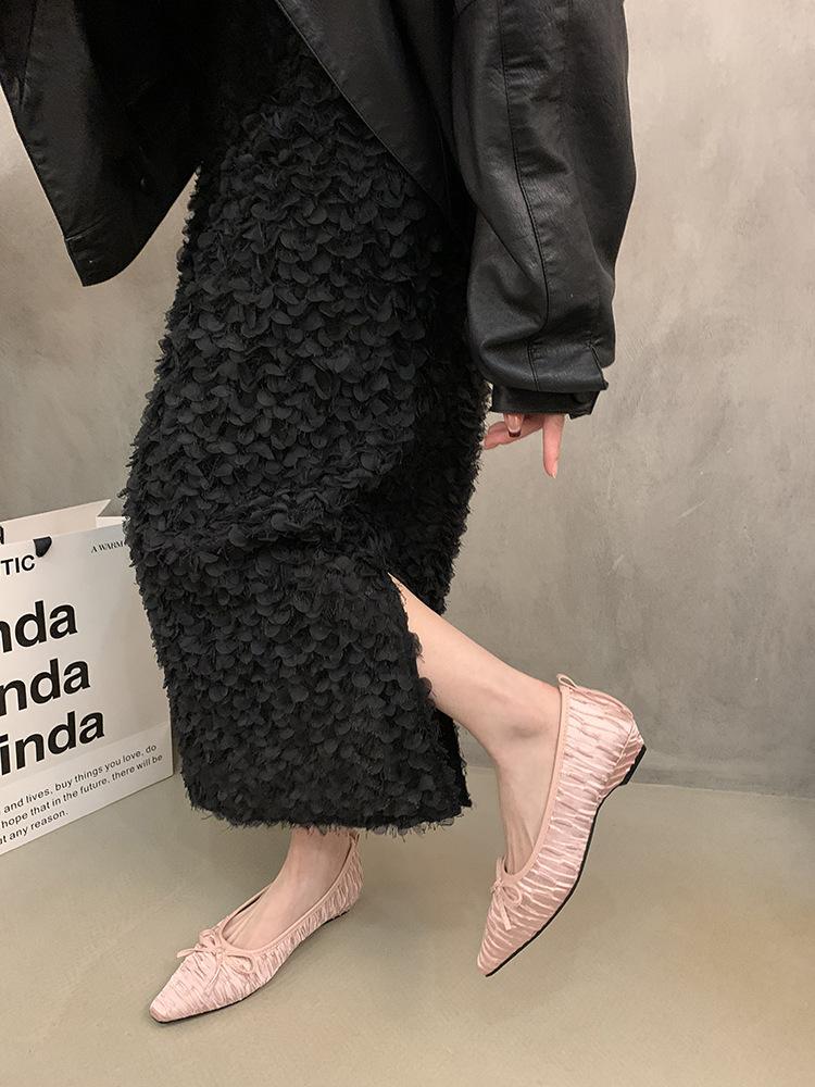 

Flat shoes French shoes 2025 early spring new evening shoes gentle bow single shoes light mouth shoes low heel women s shoes 39