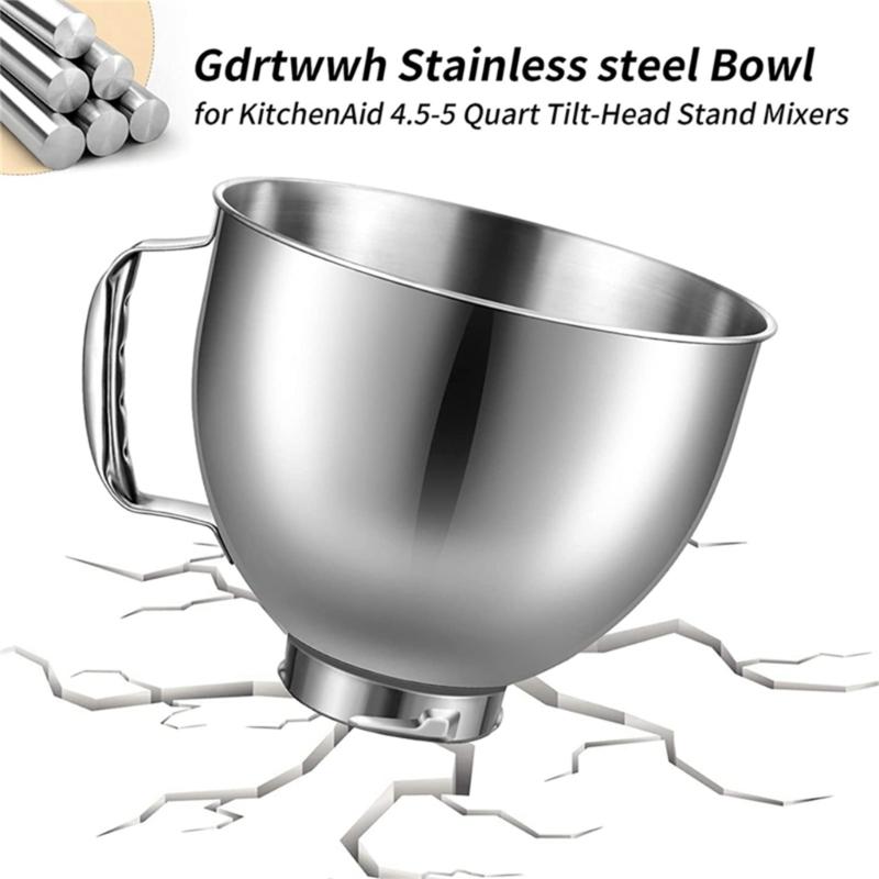 Food Mixer Mixing Bowl Dishwasher Safe Stainless Steel Material for Mixer