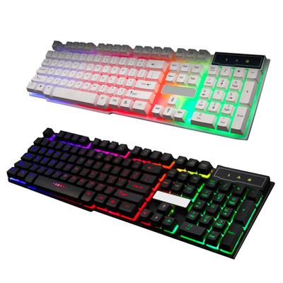Clavier rétro-éclairage coloré Plug and Play ABS 104 touches claviers arc-en-ciel pour ordinateur