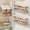 Space-Saving Rolling Egg Storage Box for Refrigerator Side Door - Durable Plastic, Battery-Free, Essential Kitchen Accessory