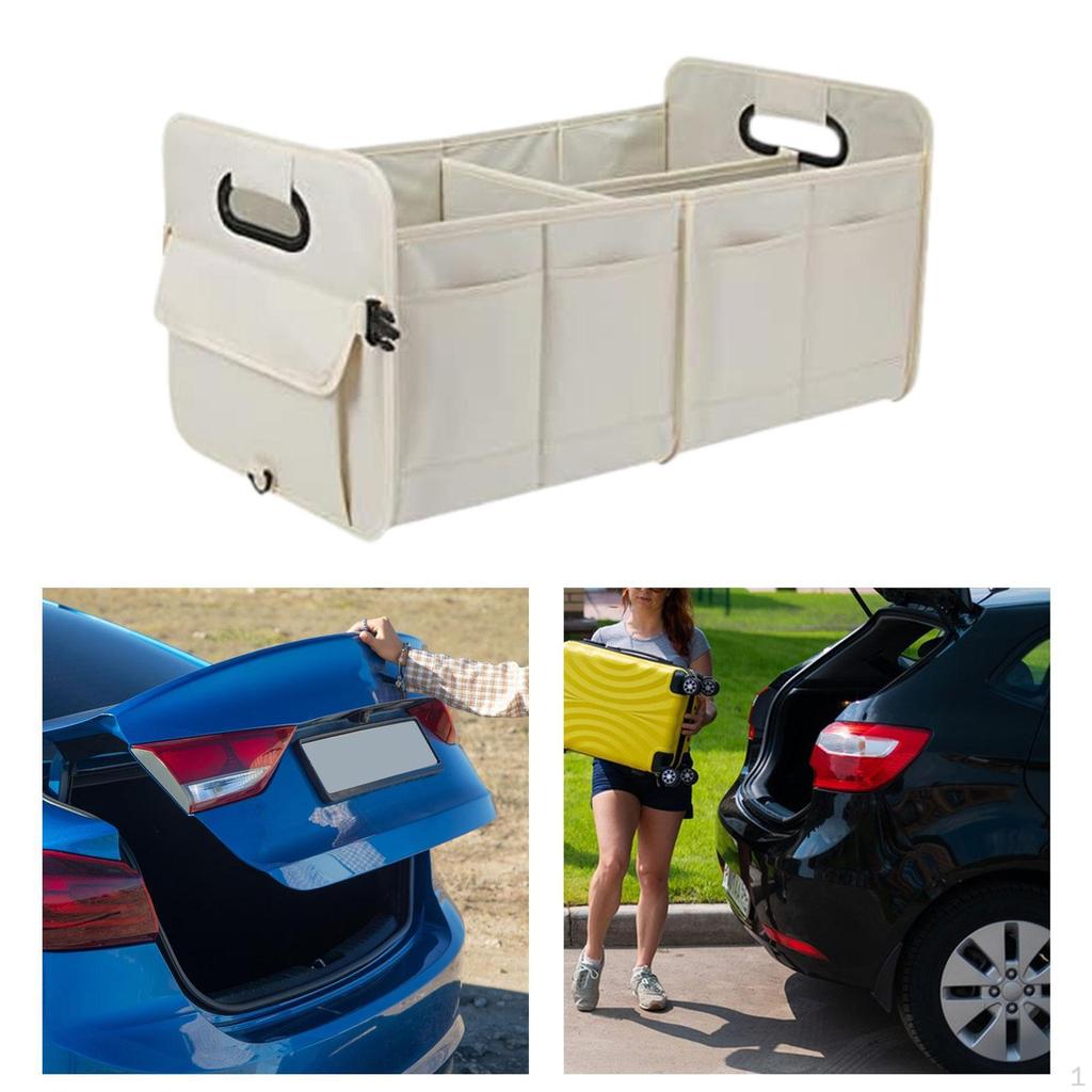 Car Organizer Foldable Storage Box Cargo Trunk Detachable for Camping