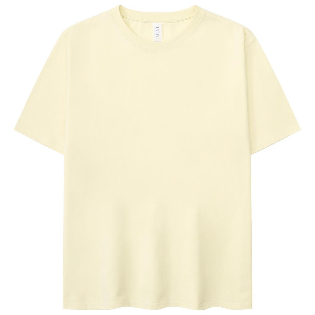 2026 Summer Casual Men Women TShirt Solid Color Soft and Loose Round Neck Top Cotton Short Sleeve Versatile Tees