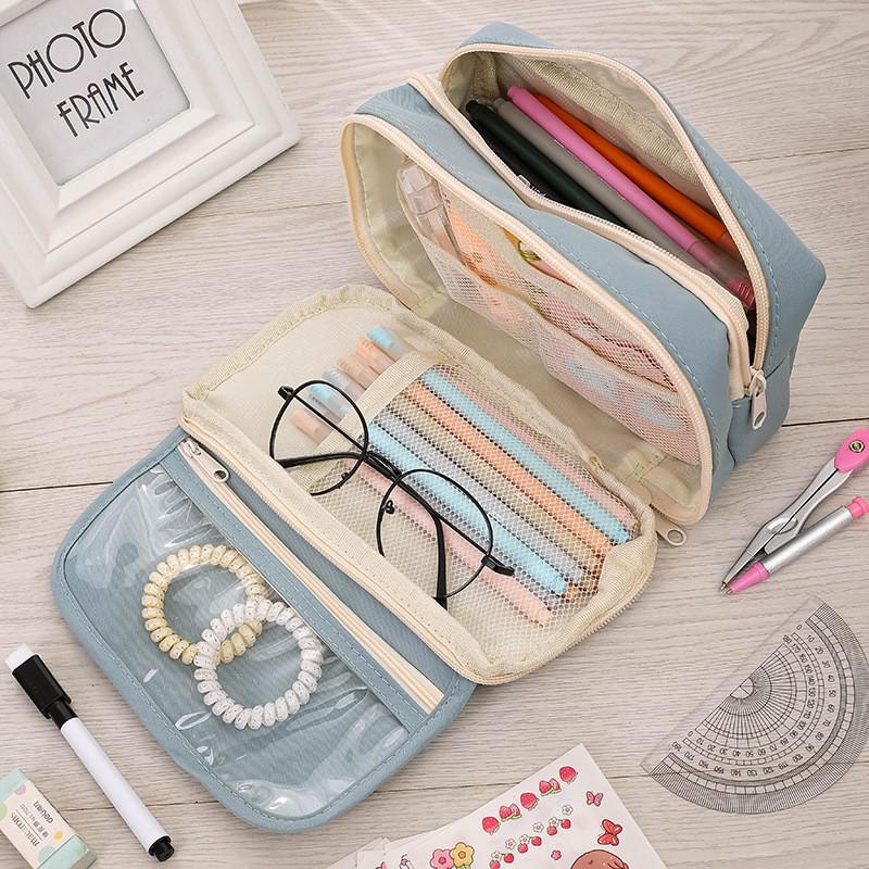 Stylish Transparent Nine-Layer Panda Pencil Case for Students