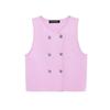 Fashion Style 2024 Autumn New Women's Clothing Easiest for Match Pink Plain Weaving Knitting Sleeveless Shorts Vest 5536113
