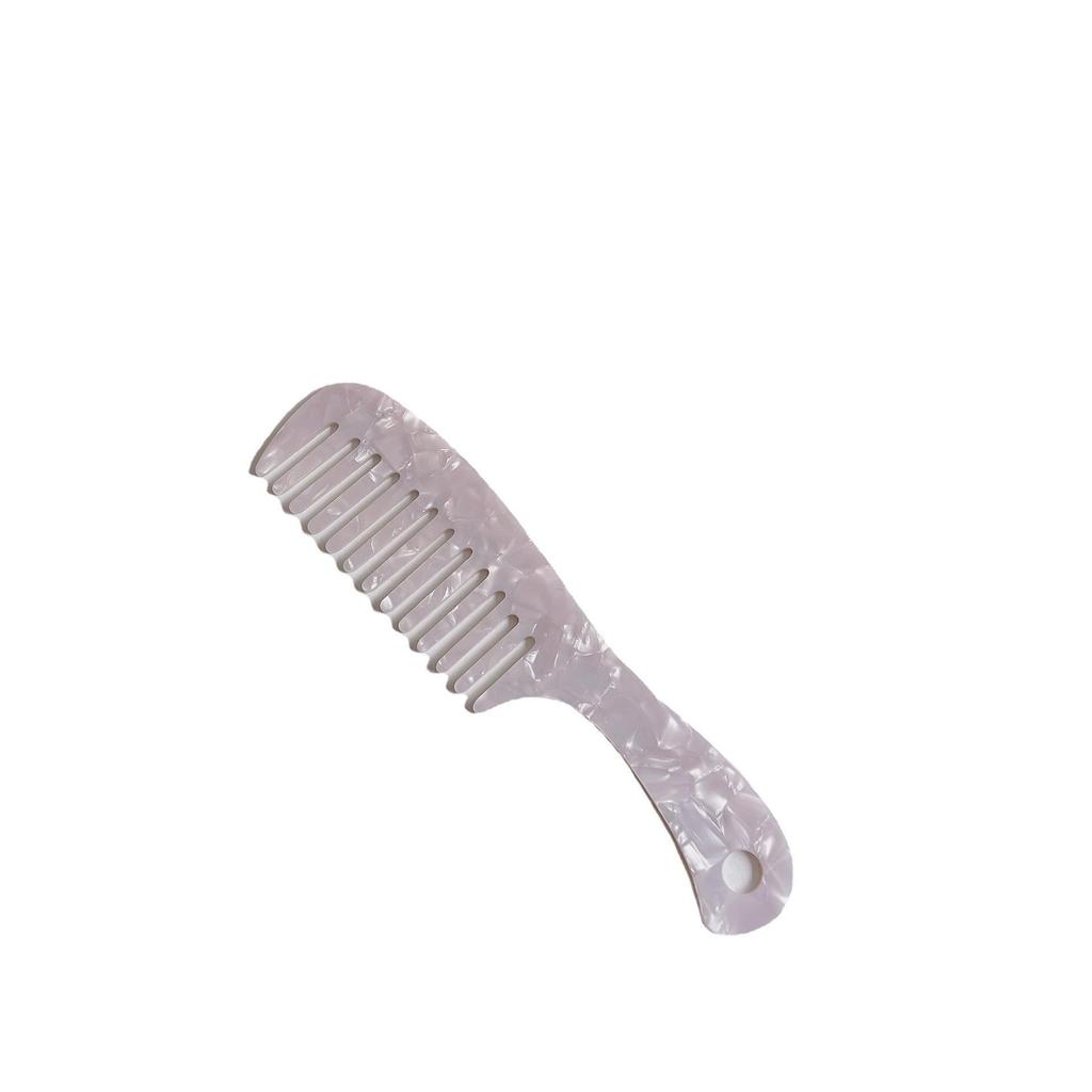 European & American Fashion Marble Texture Acetate Hair Comb - Large Handle, Anti-Static