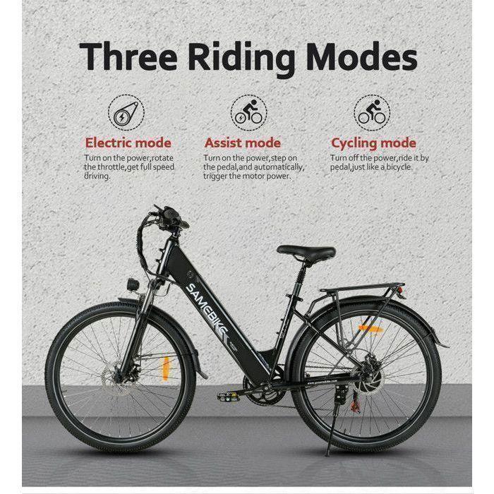 Samebike A01Pro Elektrofahrrad 26" - 500W Motor 36V/15Ah Batterie - Reichweite 80km - Shimano 7 Gänge - Federgabel,Grün