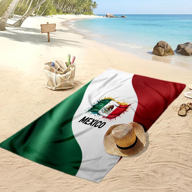 Asciugamano da Spiaggia Stampa Calcio Messico Asciugatura Rapida Super Assorbente Morbido Asciugamano da Bagno per Nuoto Spiaggia Viaggio Souvenir Regalo