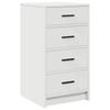 Makeup Table with Mirror Lighting 3 Pcs White Wood Based Material