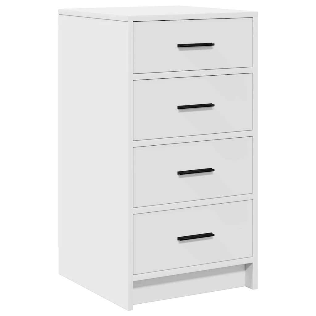 Makeup Table with Mirror Lighting 3 Pcs White Wood Based Material