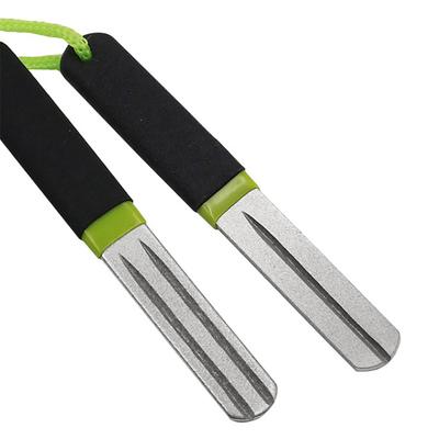 Fishing Hook Sharpener Sharp Anti-skid Portable Three Grooves Diamond Stone Fishing Hook Grinding File for Camping