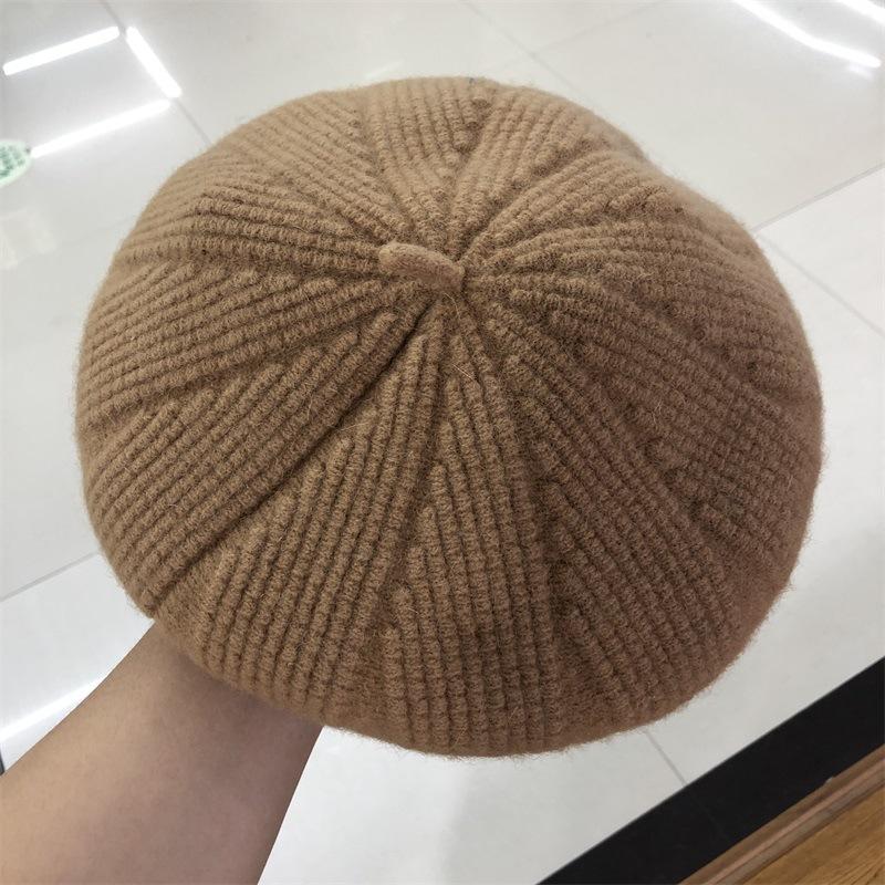 Hat Lady Autumn and Winter Wool Wool Beret Literary Retro Pumpkin Hat Versatile Painter Hat Tide