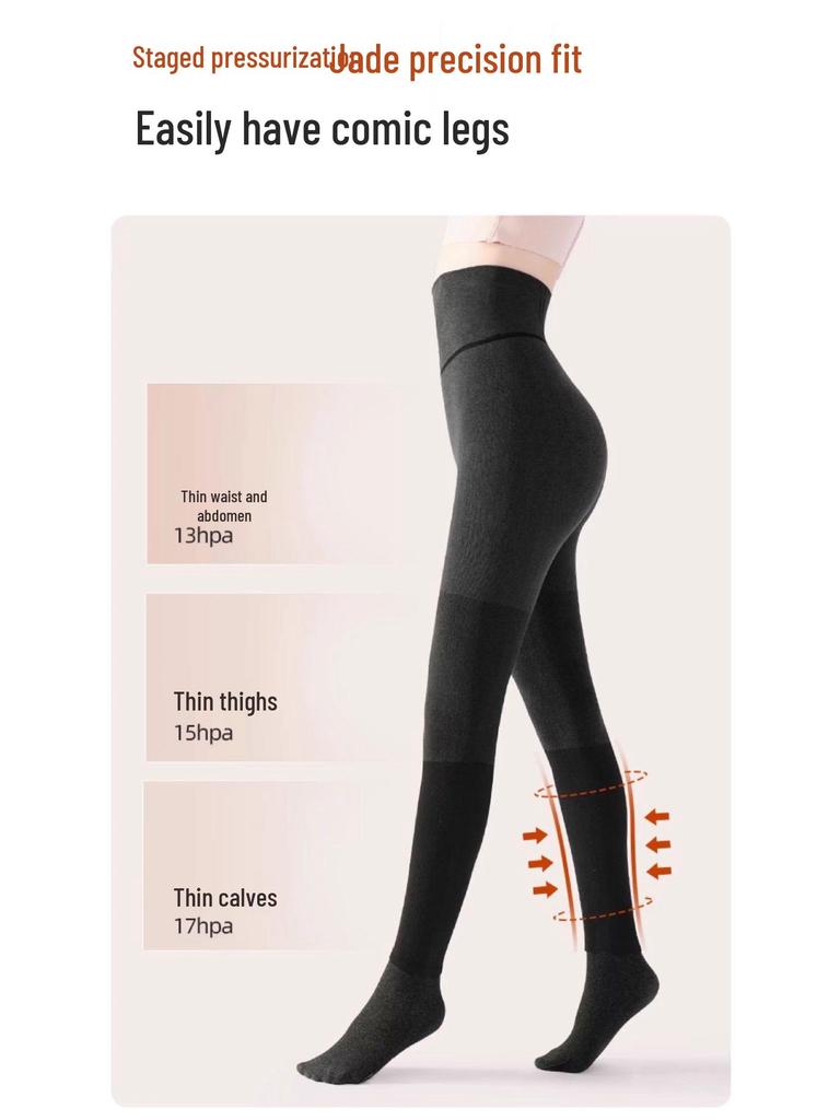 Tall Women's Extra Long Compression Leggings - Anti-Roll Fleece Lined Tights for Autumn/Winter