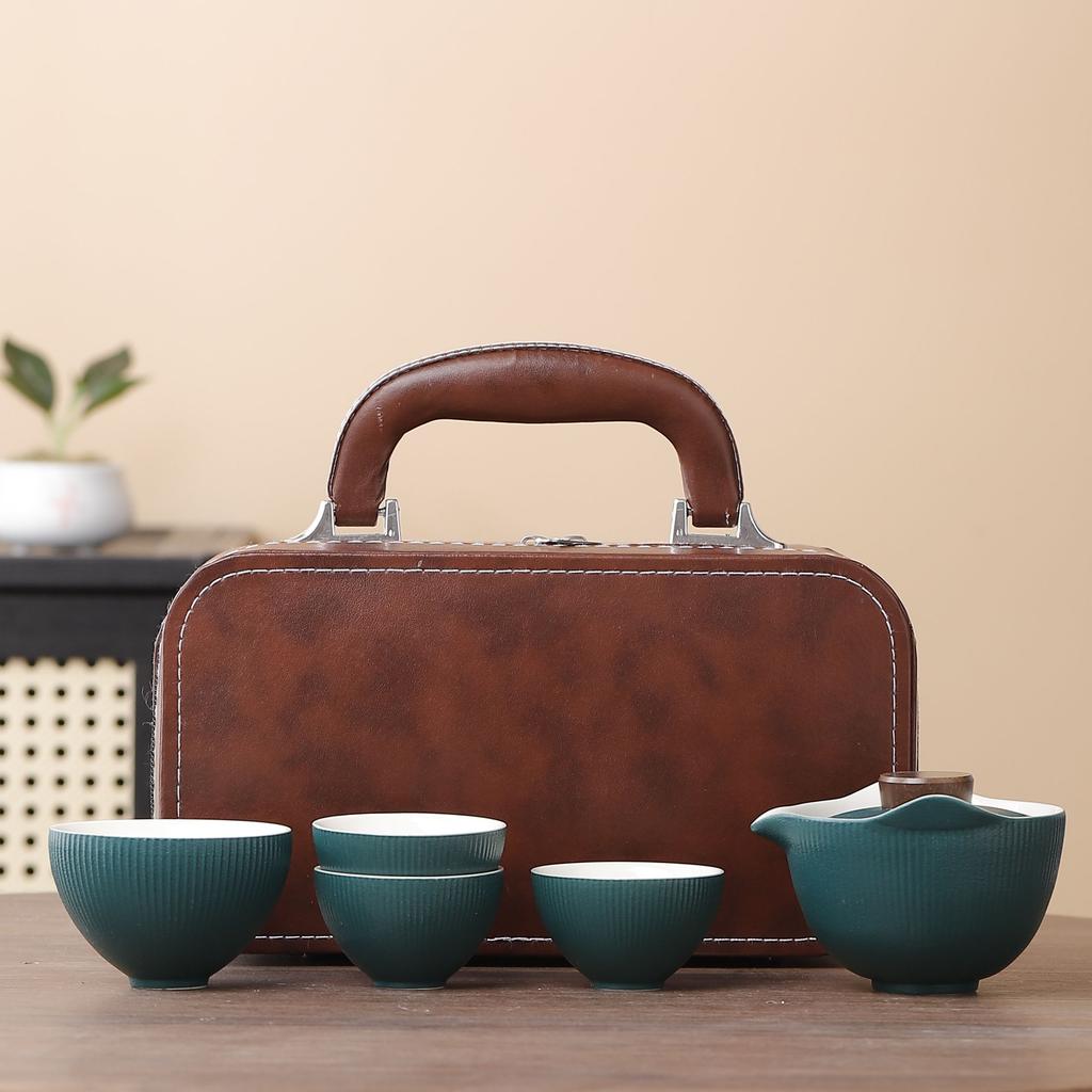 National tide festival gifts gradual change ceramic teapot outdoor camping a pot of four cups travel tea set small set