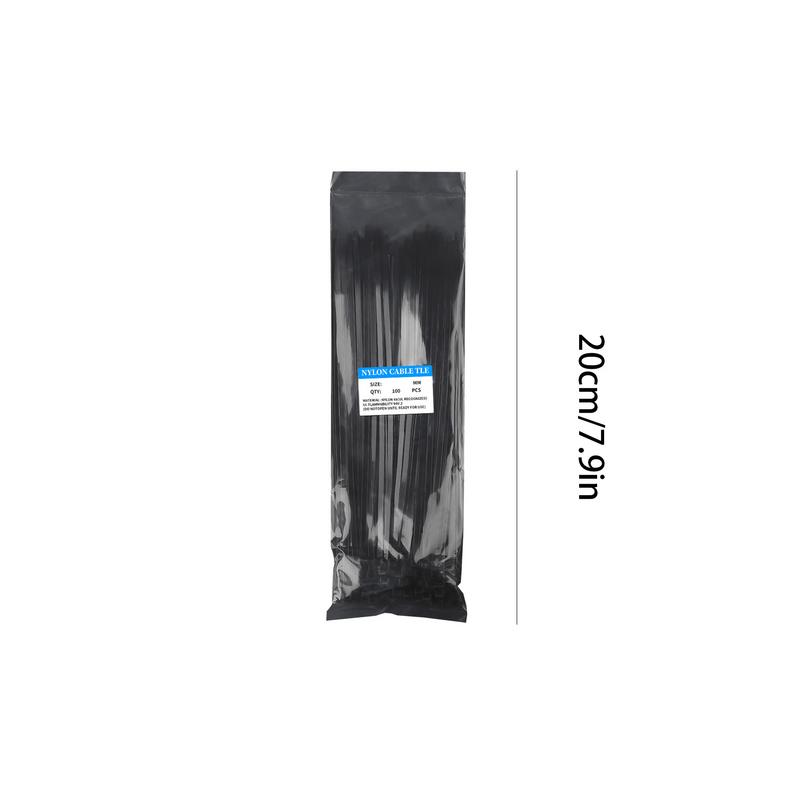 Reusable Zip Ties Adjustable Heavy Duty Fastening Cord Ties 100x Multi-purpose Nylon Cable Cord Management Self-Locking Black