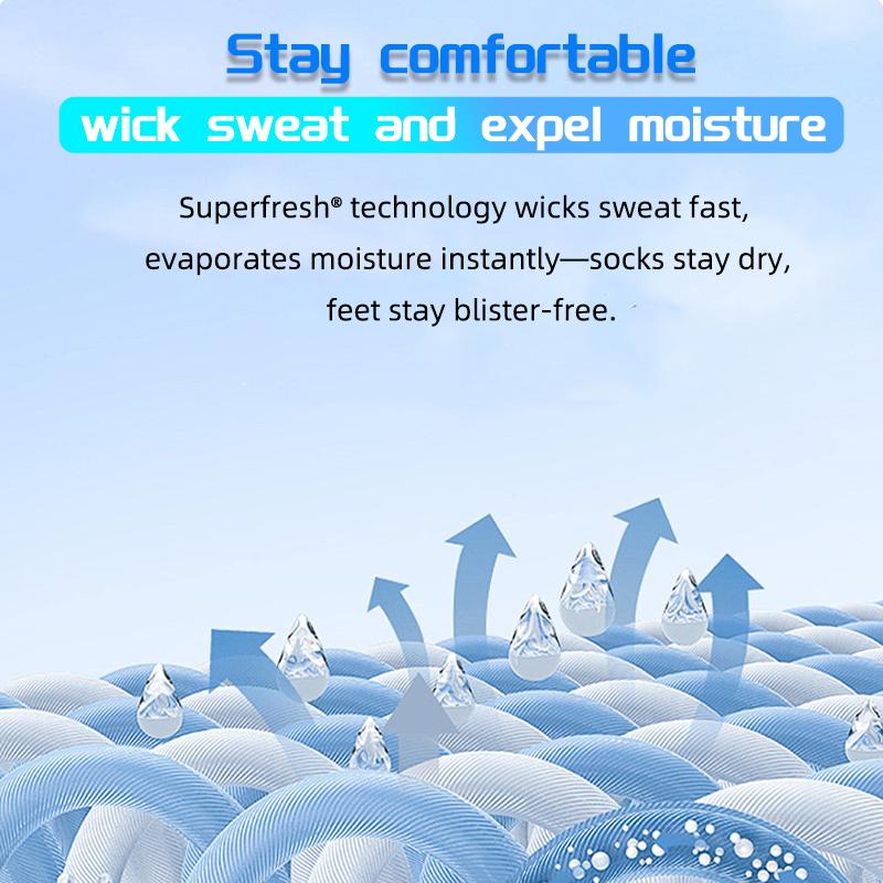 MOON Antibacterial & Odor-Control Cycling short Socks with SuperFresh Tech - Durable Breathable Sports Socks for Outdoor Biking