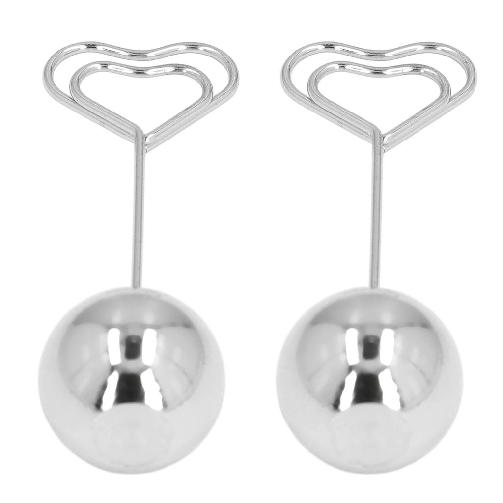 2Pcs Table Number Holder Heart Shaped Firm Stable Premium Metal Sturdy   Wide Application Place Card Holder