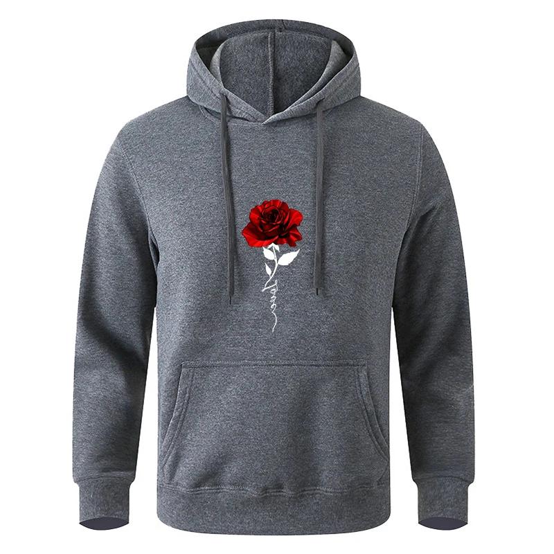 Men's Multi - Color Printed Pocket Sports Fitness Fashionable Casual Sweatshirt Hoodie Pullover