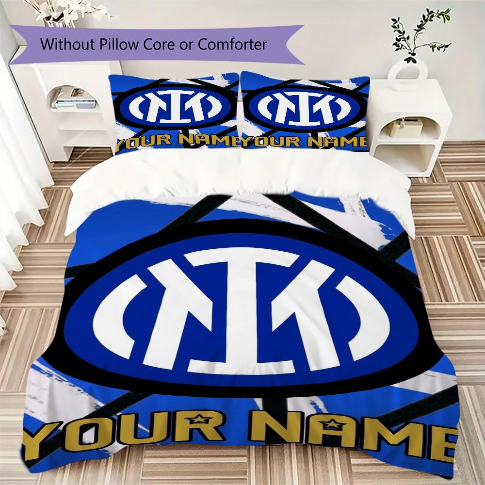 Set Copripiumino con Nome Personalizzato e Motivo Inter Milan Federa Decorazione per la Casa Regalo di Compleanno (1* copripiumino+2*federe senza imbottitura)