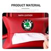 AAFO1 Car Armrest Box Seat Back Hanging Tissue Bag Cover Tissue Storage Accessories For Skoda Kamiq Karoq Octavia 2 3 Rapid Scala Kami