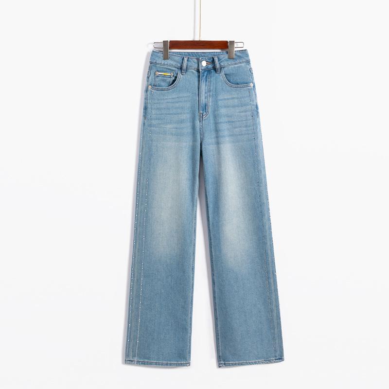 

Lyocell Light Blue Slim Wide-Leg Jeans (Style 6090) Extra Small