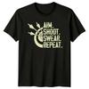 Aim Shoot Swear Repeat TShirt Bowhunting Archery 2026 Birthday Gift For Him