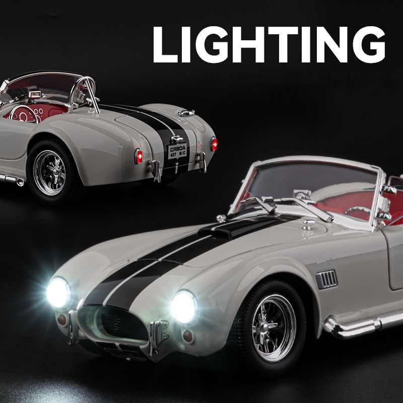 1/24 Ford Shelby Cobra 427 S/C Alloy Model Car Toy Diecasts Casting Sound and Light Car Toys for Children Vehicle