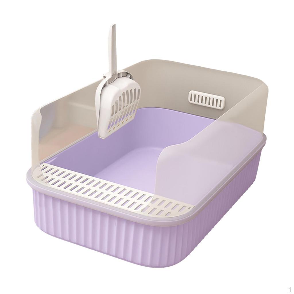 Litter Pan Practical Open Top Kitten Box Anti Splashing Removable High Sides Large Cat Bedpan
