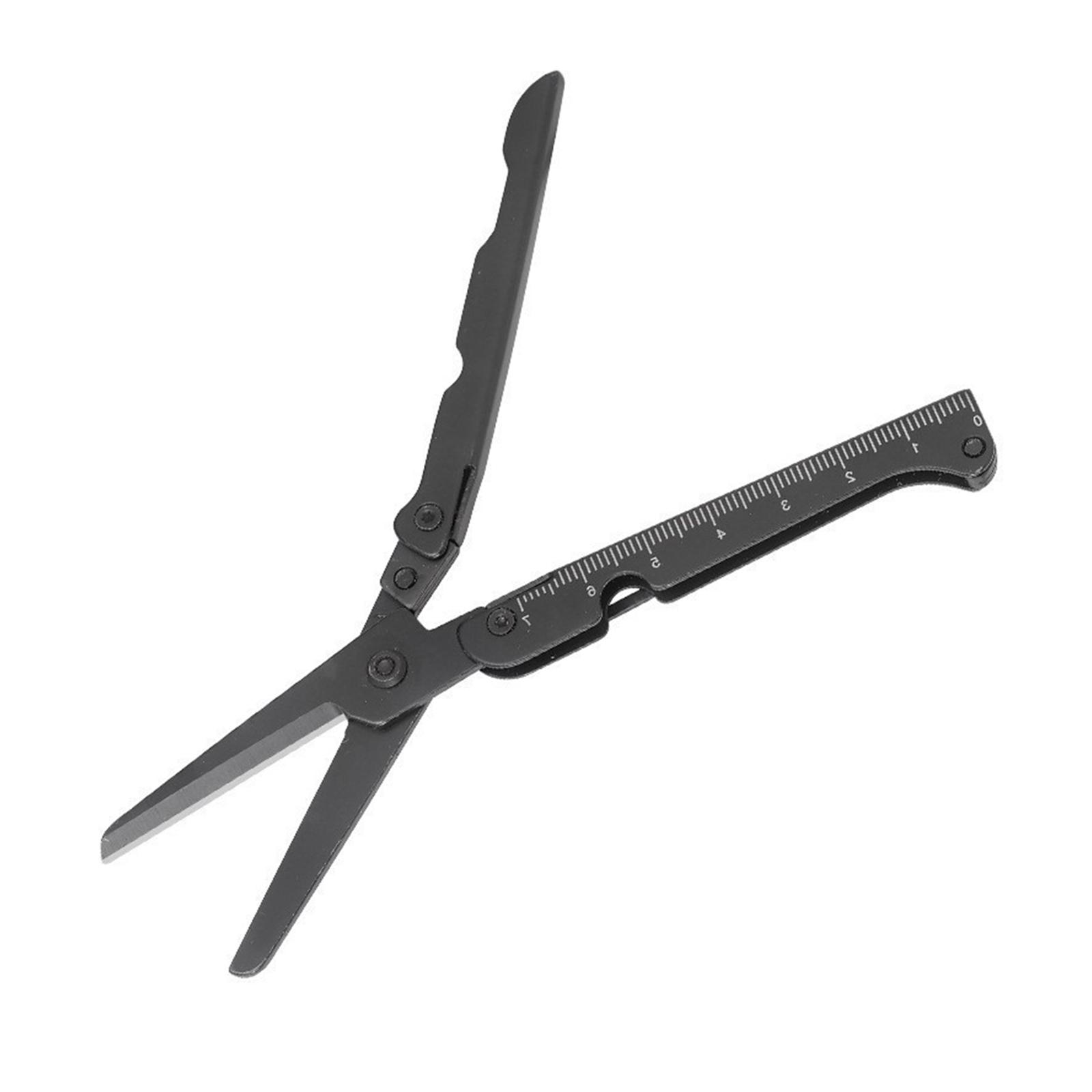 Foldable Stainless Steel Scissors Portable Outdoor Camping Tool Multi-Function Compact Design Lightweight Durable Cutting Instrument One Size чёрный