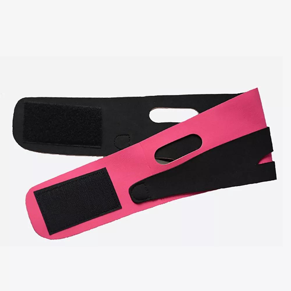 

1Pc Black Pink Face Bandage Elastic Slimming Bandage V Line Face Shaper Women Chin Cheek Lift Up Belt Massage Strap Beauty Tools чорний/рожевий
