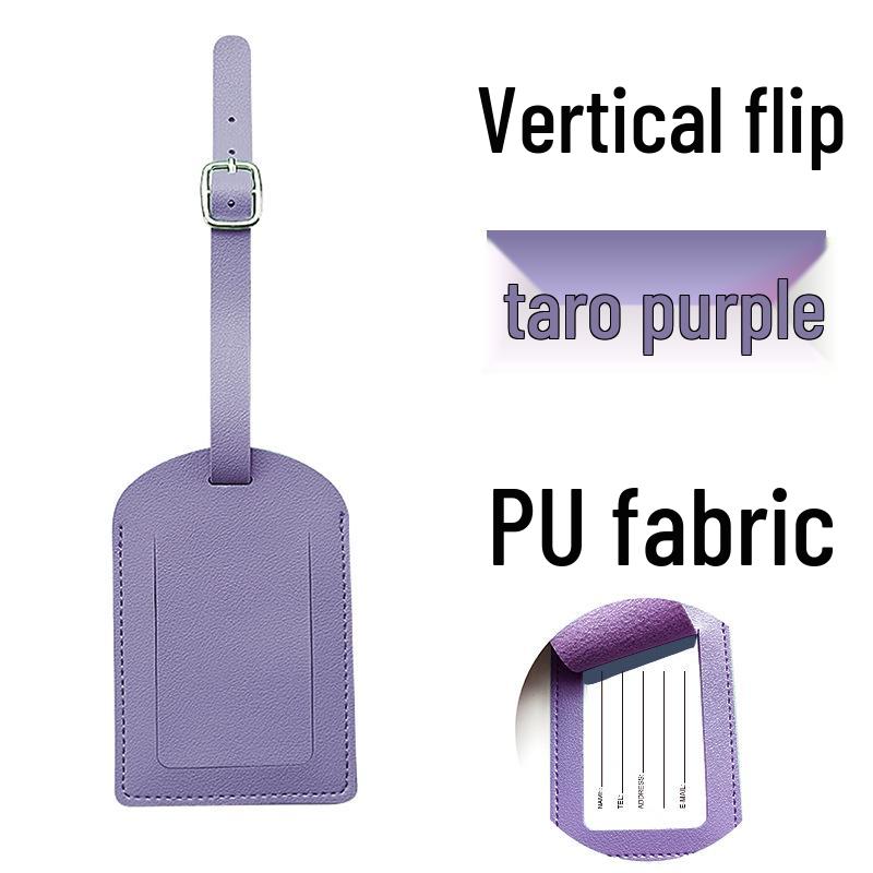 Available: Thickened PU Leather Luggage Tag - Horizontal/Vertical Flap with Pocket and Buckle, Includes Signature Paper.