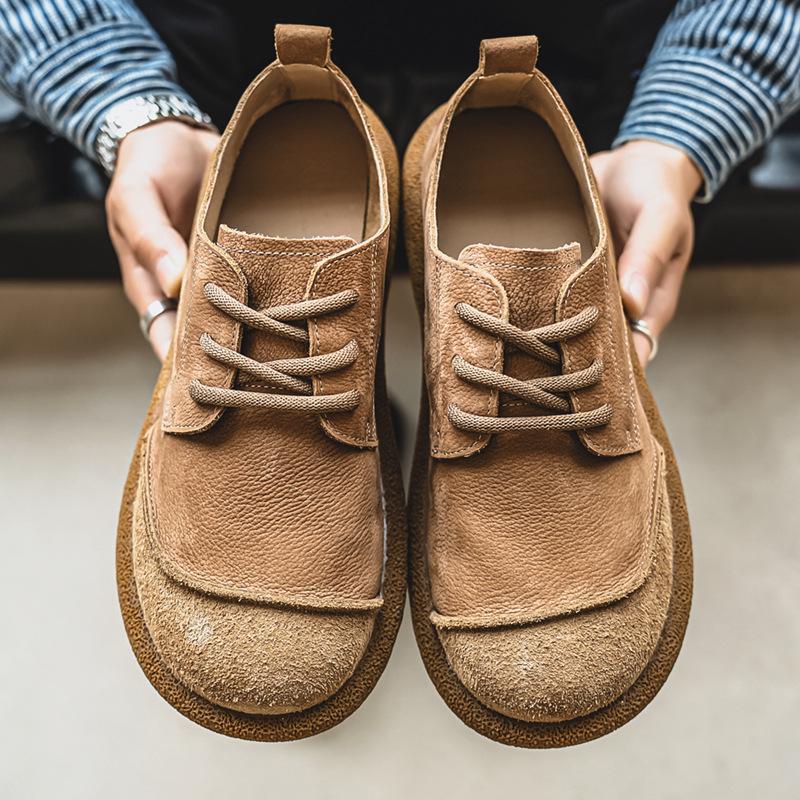 Men's Top Grain Leather Casual Shoes - 2025 Summer Edition, Big Toe Genuine Leather, Breathable Non-slip Soft Sole.