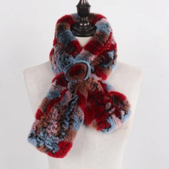 Winter Women Real Rex Rabbit Fur Scarf Natural Warm Soft Rex Rabbit Fur Muffler Lady Genuine Rex Rabbit Fur Scarves