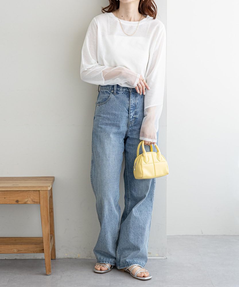 Color Sheer Sleeve Panel Pullover Colors DCZ1031206A0017 Free [Discoat] [New Added!] (Web-Exclusive Available) Off-White