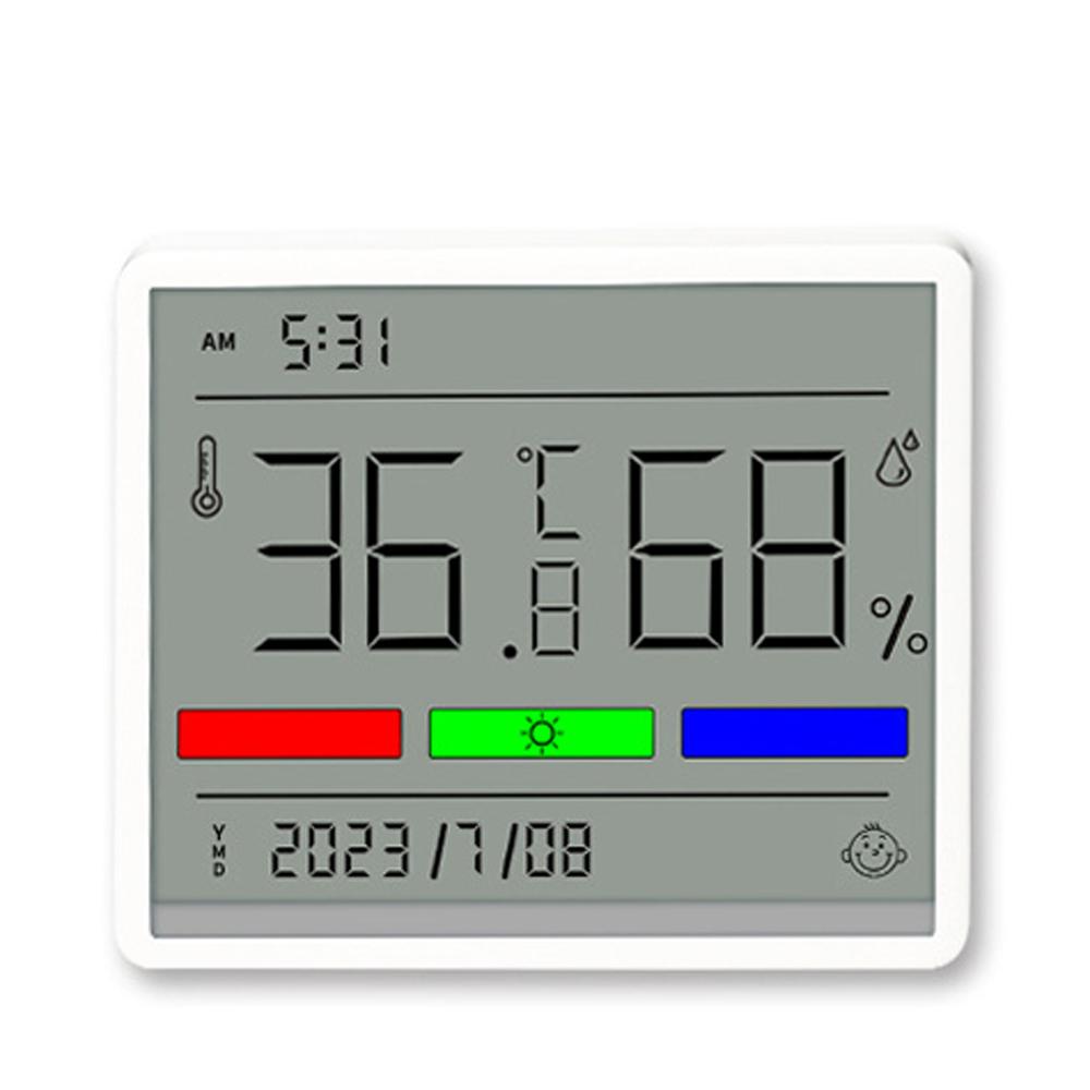 Digitales Innenmessgerät Hygrometer Haus Genaue LCD Temperatur Feuchtigkeitsanzeige Monitor mit Zeit-/Datumsanzeige Komfortindikator Unterstützung /Grad