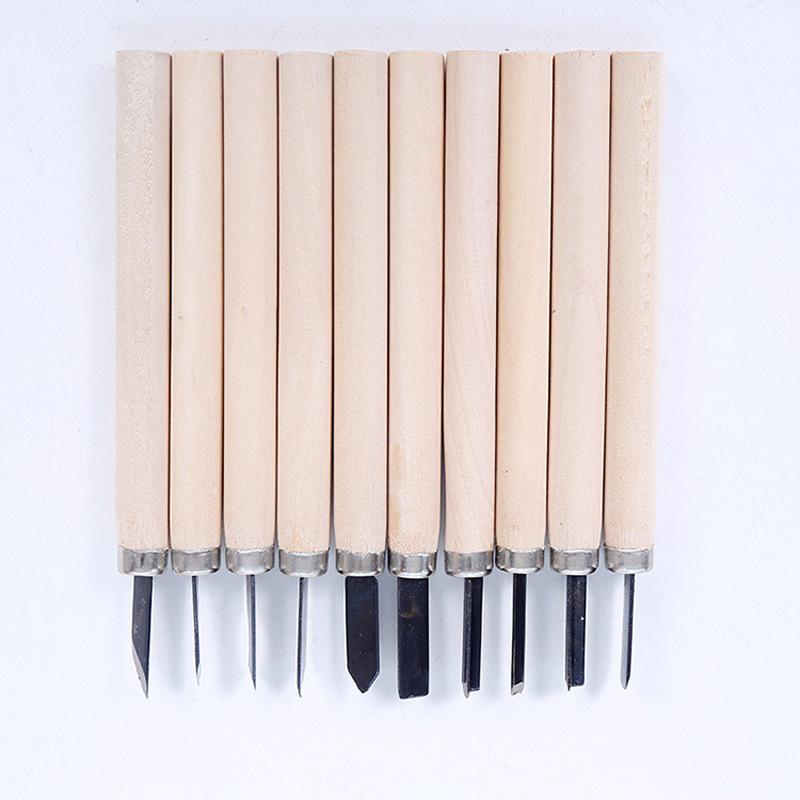 10Pcs High-carbon Steel Stone Carving Knife Engraving Knife Sculpture Stone Chisel Wood Carving Tools Set