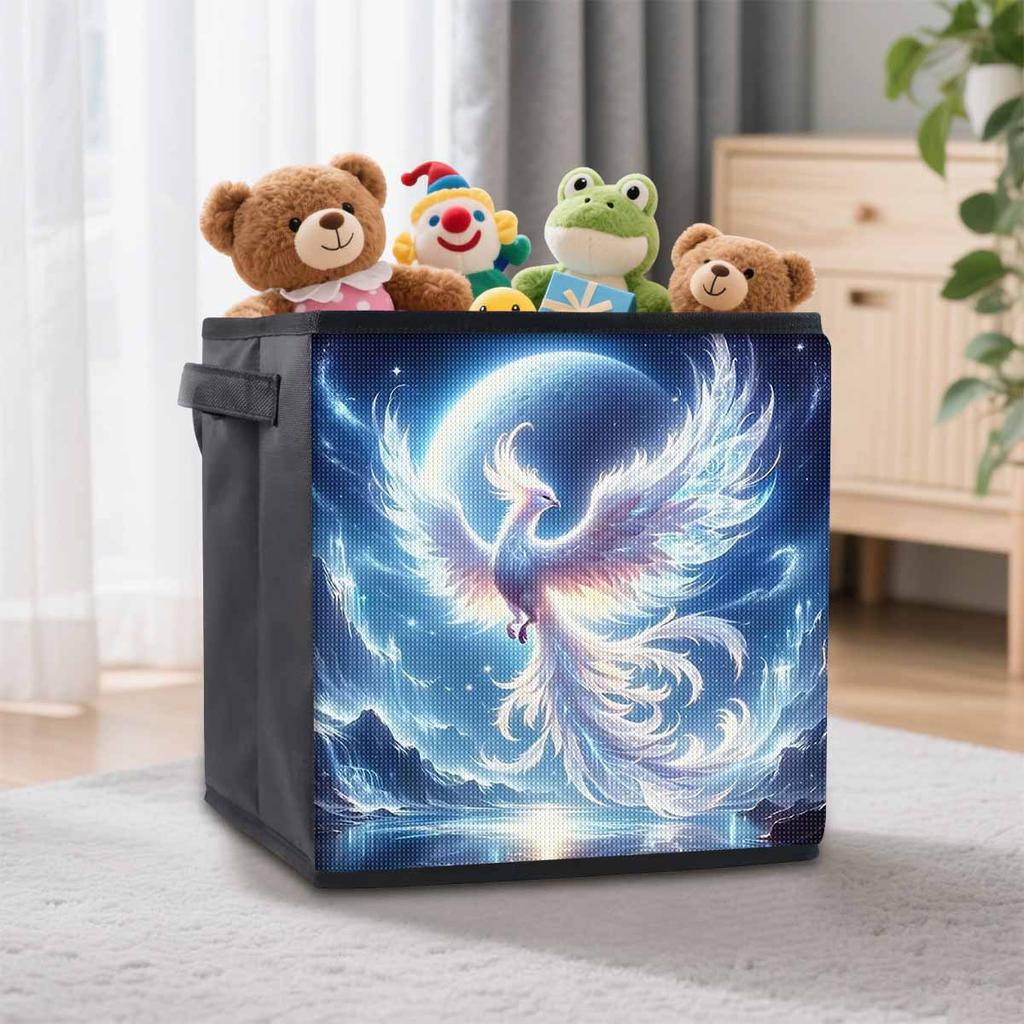 The White Phoenix 5D Diamond Painting Storage Basket Full Round Drill Mosaic Diamond Embroidery Cross Stitch Kits Home Decor Home Decor