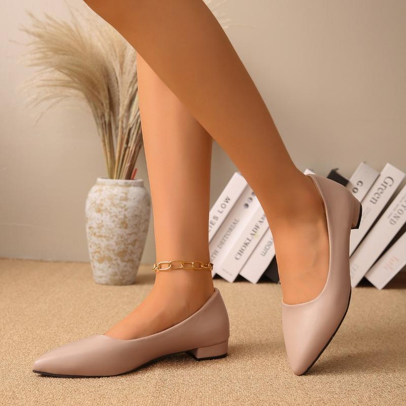 2025 Spring New Work Shoes Black Professional Women High Heels Shoes Pumps Low-heeled  Office Career Formal Women Shoes