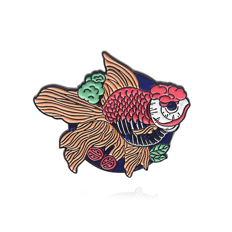 Colorful Unicorn Goldfish Brooch with Wiggling Tail