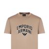 Emporio Armani Ss23 Letter Logo Embroidered Crew Neck Short Sleeve T-Shirt Men Tops Brown 3R1TBF-1JUVZ-0144