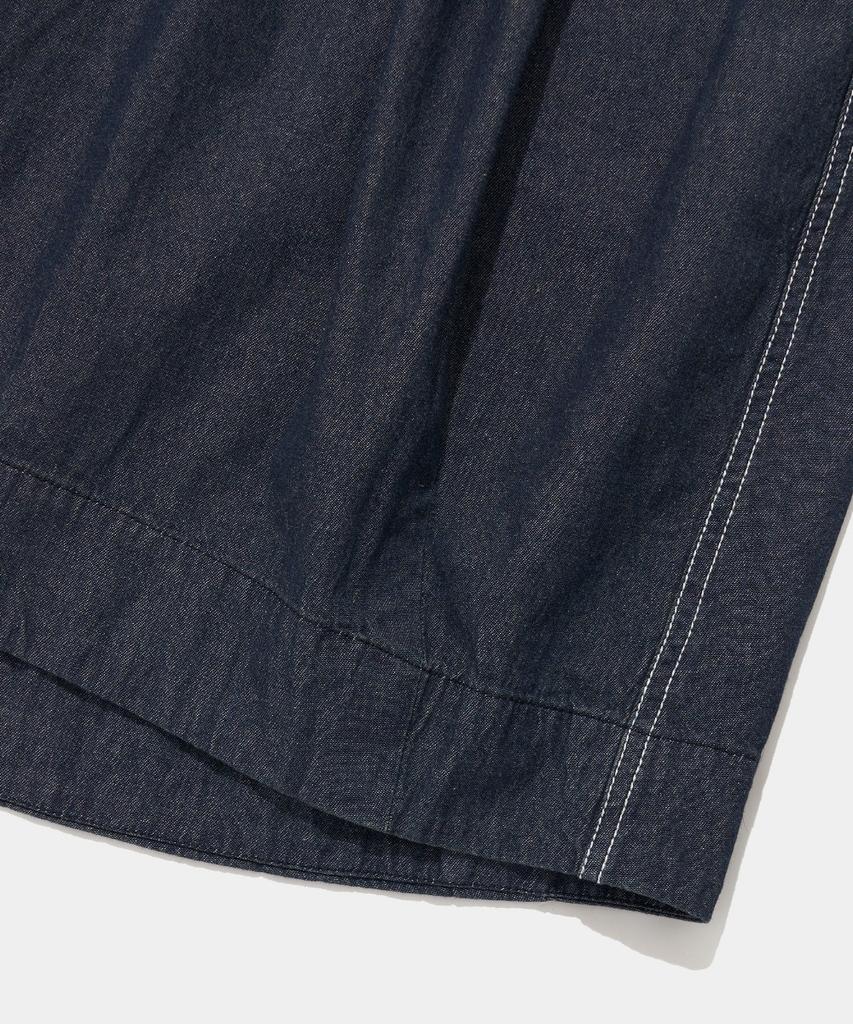 COLUMBIA UNIVERSITY All-Round Twotuck Denim Long Skirt_Indigo Jean