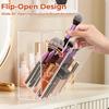 Large Capacity Makeup Brush Holder With Lid Split Acrylic Lipstick Eyeshadow Eyebrow Brushes Holder Foundation Brush Storage Box