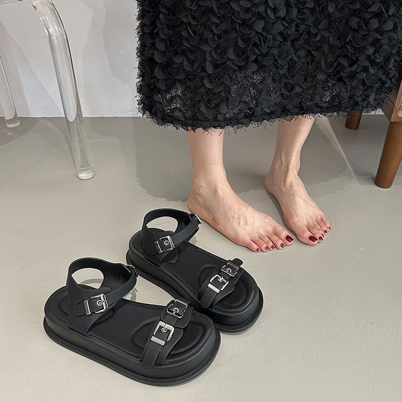 Platform Beach Shoes Hollow Sandals Women's Non-slip Versatile Comfortable Women's Sandals 2025 Summer New Sandals Women's Outer Wear