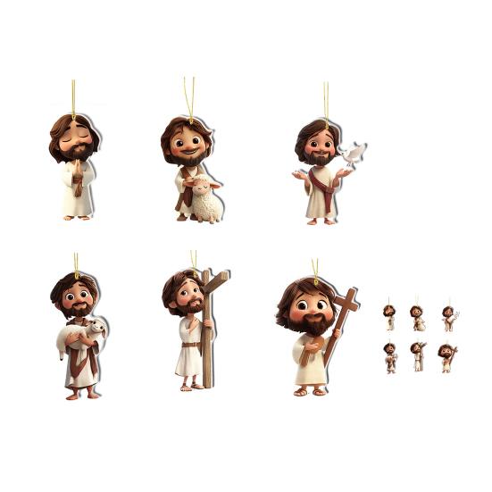 Movie Character Car Charm Cute 2D Acrylic Hanging Ornament Car Backpack Charm Christmas