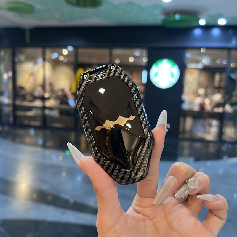 For BYD Equation Leopard 5 8 Titanium 3 7 Carbon Fiber Texture Zinc Alloy Car Key Case Car Keychain Shell Interior Accessories