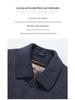 Men's Double-Faced Cashmere Overcoat with Detachable Down Lining - Business Casual Mid-Length for Middle-Aged Dads
