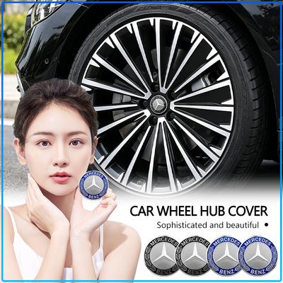 4PCS 75MM Anti-Rust Rim Emblem Decals Scratch-Proof Car Wheel Center Cover For Mercedes Benz AMG W204 W203 W212 W211 W124 W210 GLC GLE E CLA GLA W205